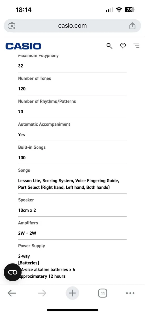 Casio CTK-1550 keyboard - Image 3