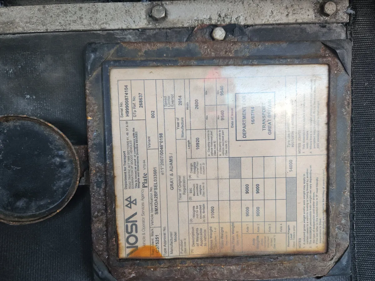 2015 Gray&Adams fridge trailer rear steer - Image 4