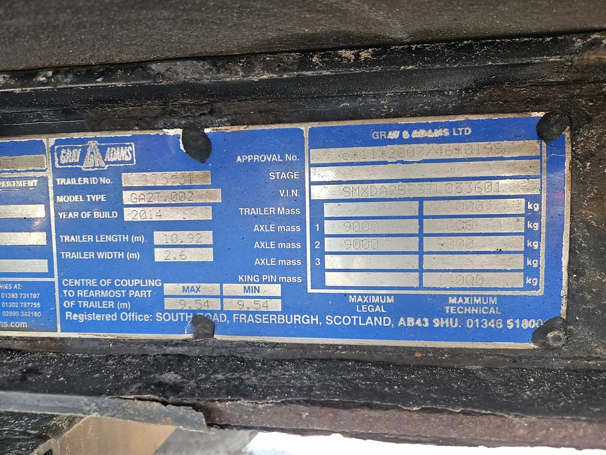 2015 Gray&Adams fridge trailer rear steer - Image 3