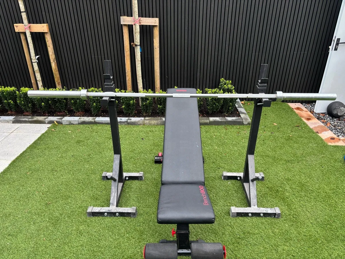 Gym Bench Olympic Bar and Squat Rack - Image 3