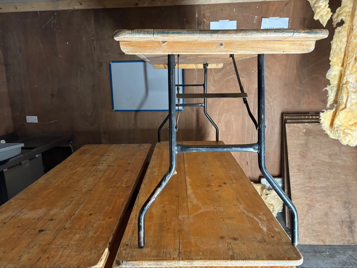 6ft pine Trestle Tables - Image 4