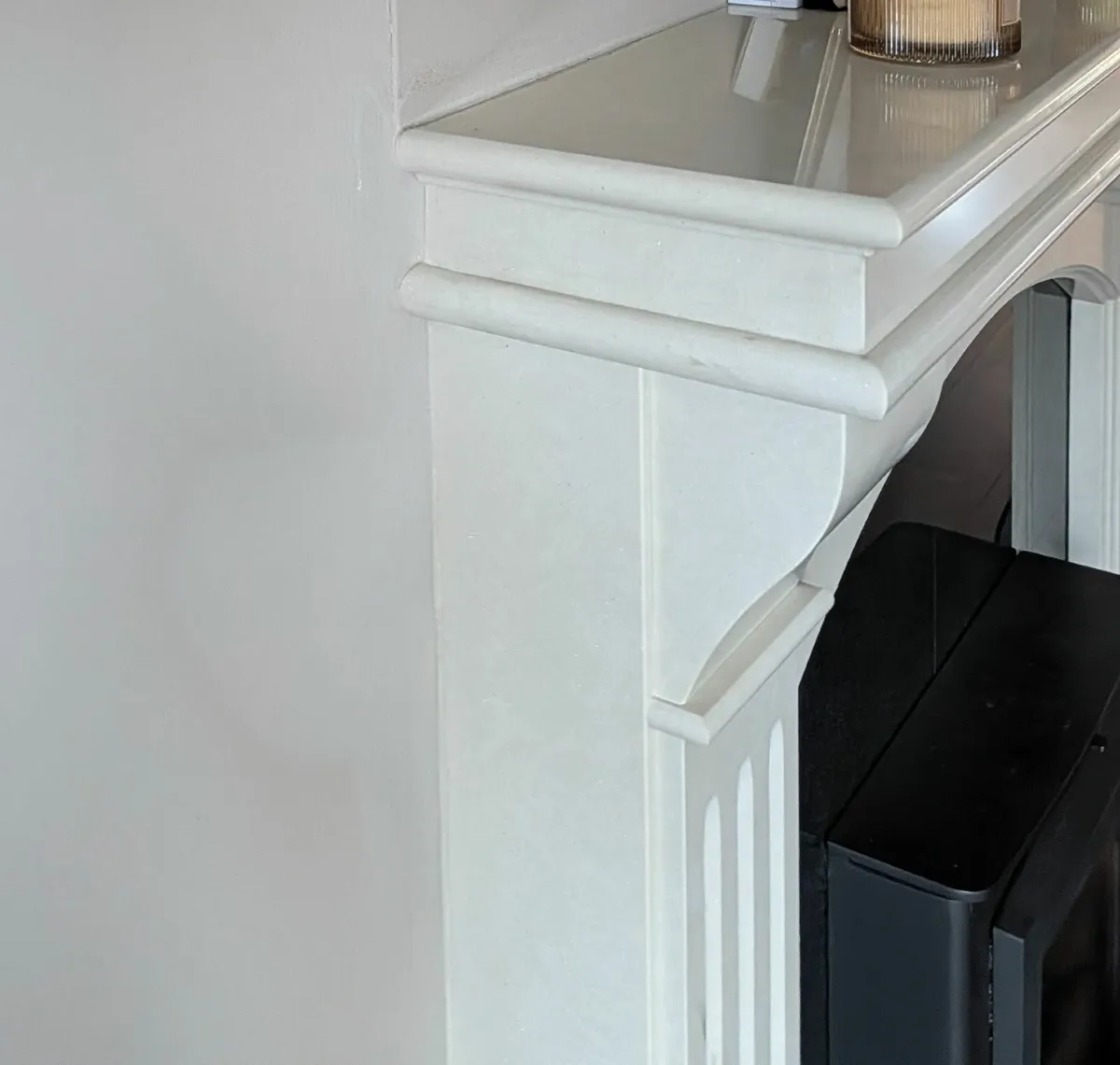 Marble fireplace and mantel - Image 1