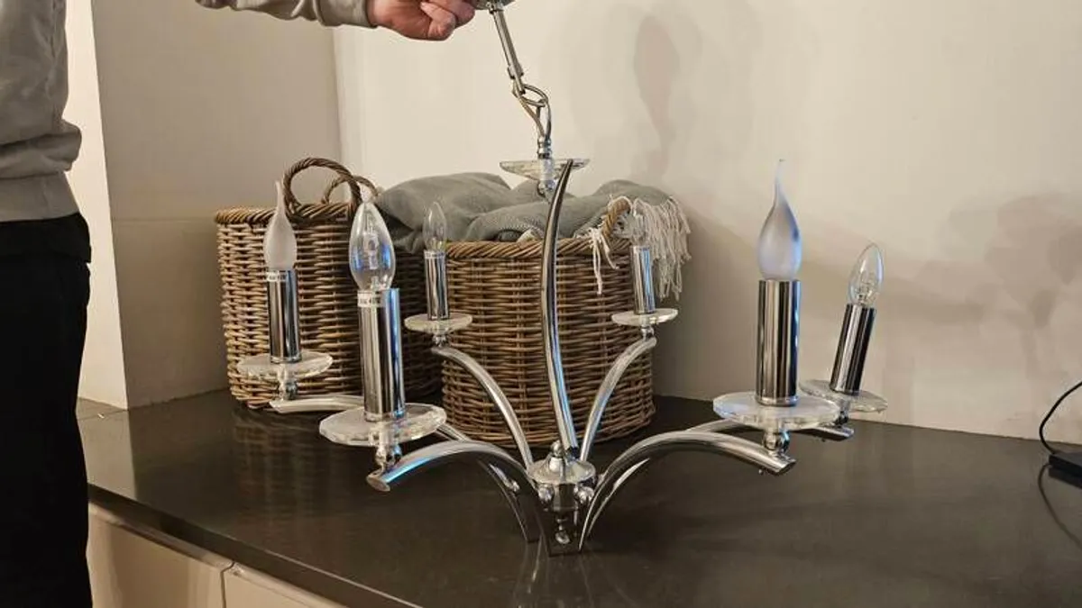 Genuine Wroxton 6 light Chandelier in Chrome - Image 1