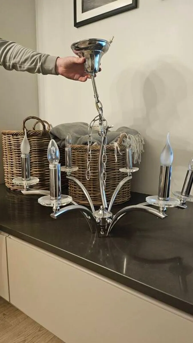 Genuine Wroxton 6 light Chandelier in Chrome - Image 2