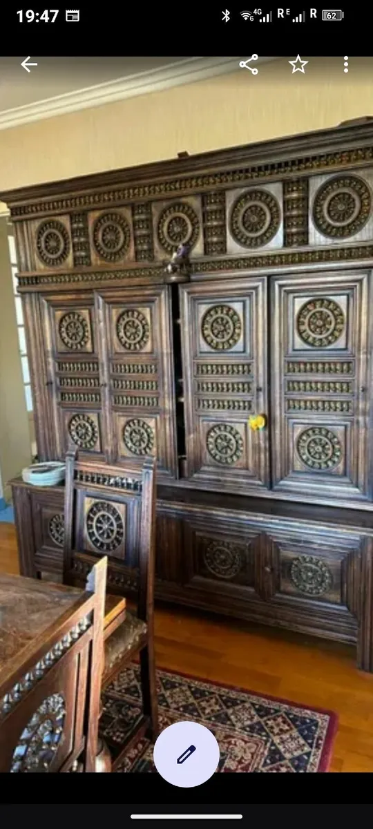 Wardrobe, table and chairs - Image 1