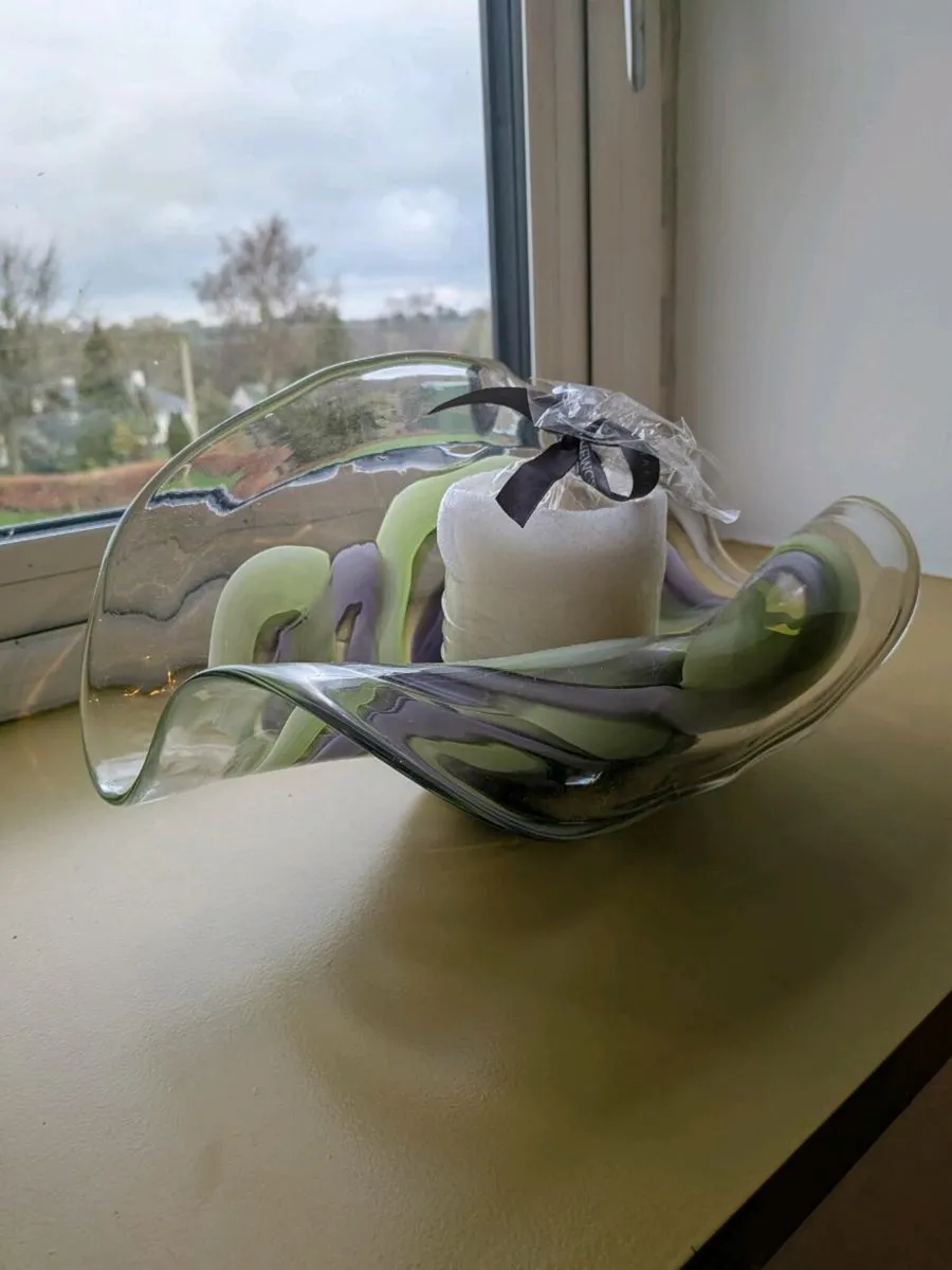 Newgrange Glass Bowl and Candle - Image 1