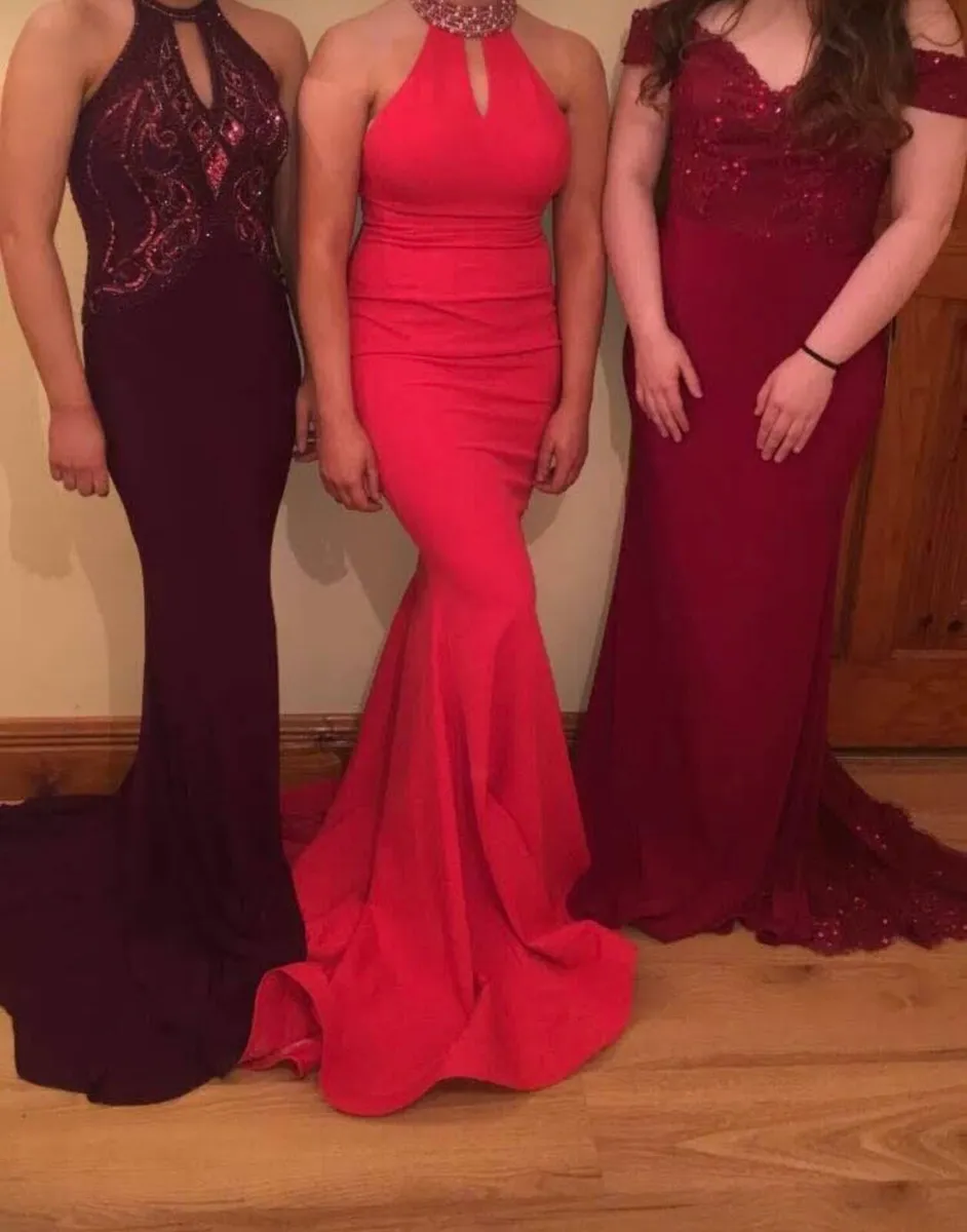 Burgundy Debs dress size 12 - Image 3