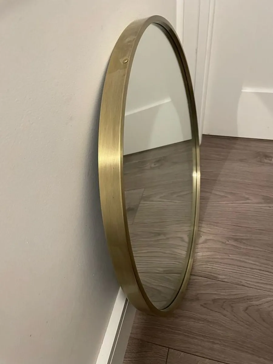 Gold brass mirror 60x60 - Image 2