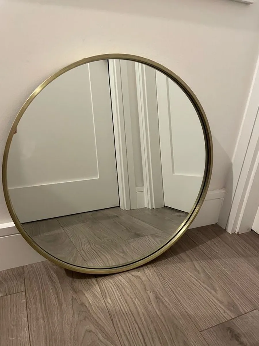 Gold brass mirror 60x60 - Image 3