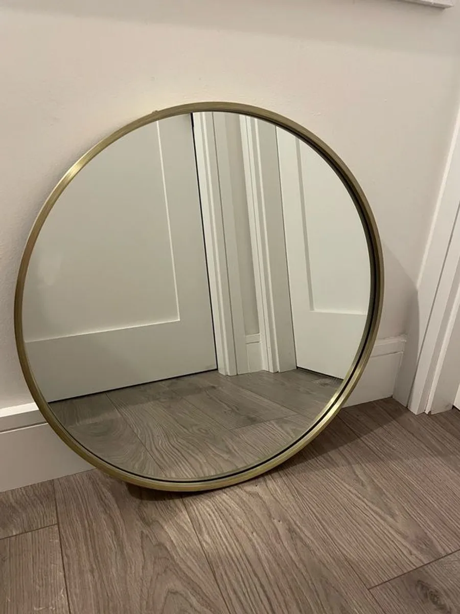 Gold brass mirror 60x60 - Image 1