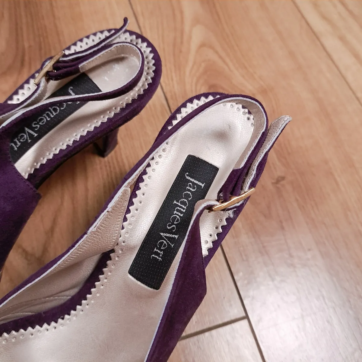Jacques Vert Purple Suede Slingback Heels 6UK/39EU - Image 3