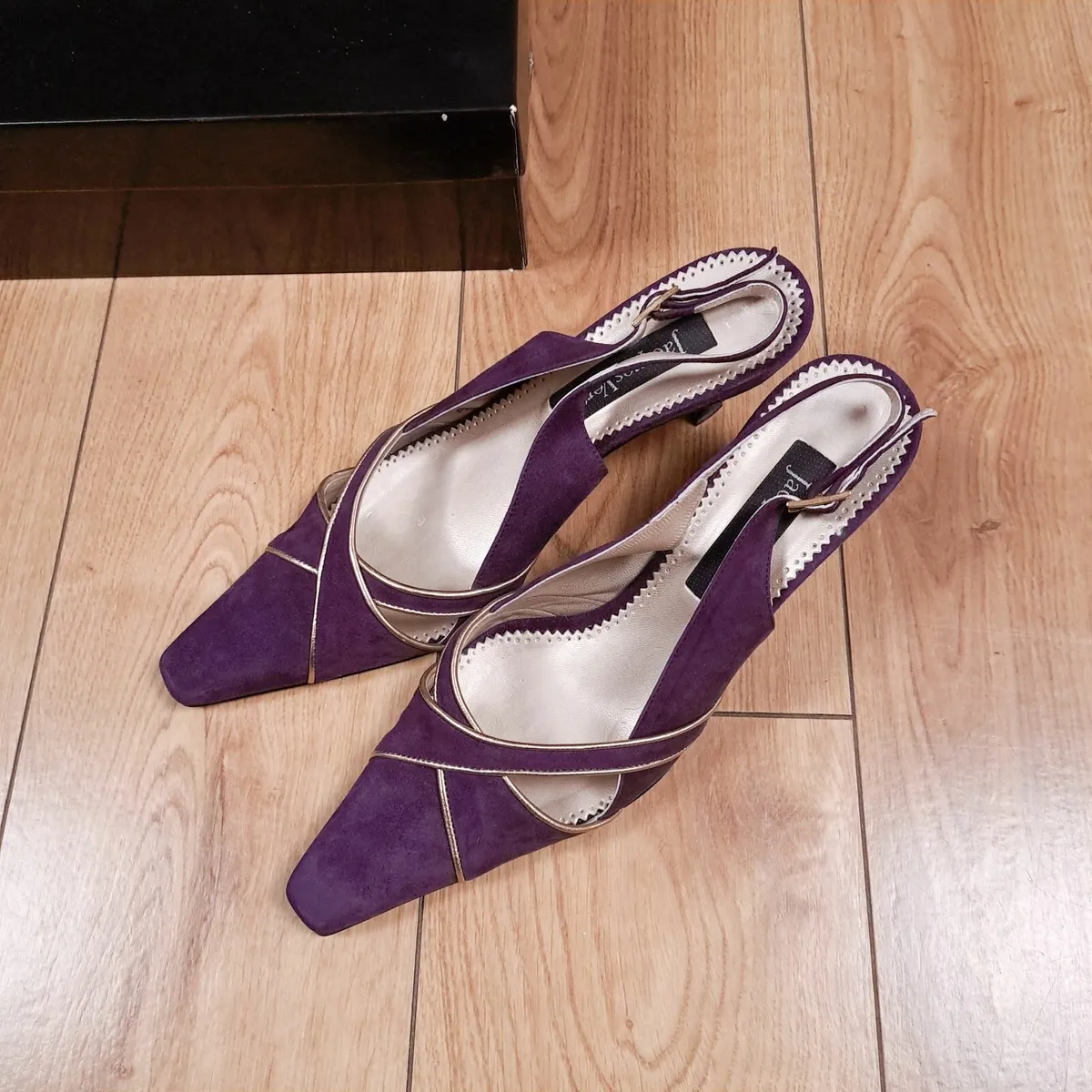 Jacques Vert Purple Suede Slingback Heels 6UK/39EU - Image 1