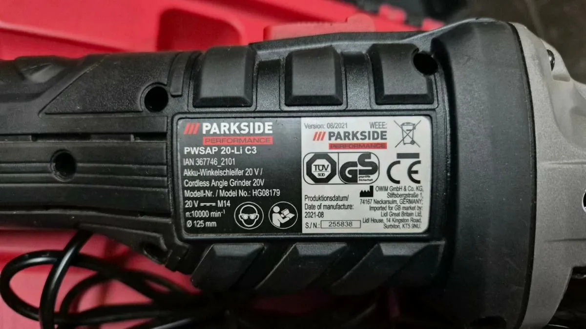 Cordless Angle Grinder20V PARKSIDE complete set - Image 4
