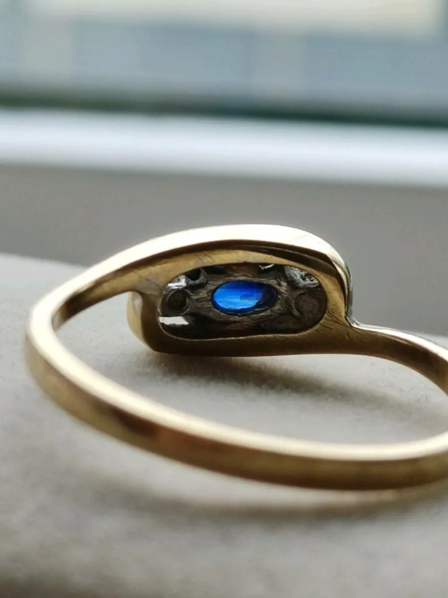 9ct gold, sapphire and diamond ring - Image 2