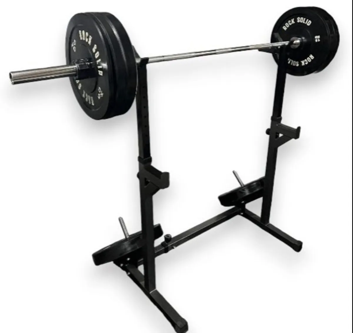 Squat rack, barbell, weight plates, bench (new) - Image 3