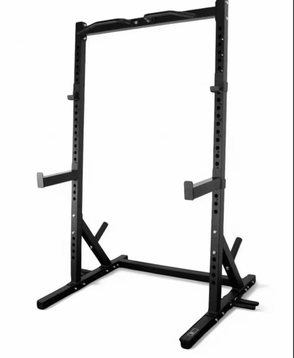 Squat rack, barbell, weight plates, bench (new) - Image 2