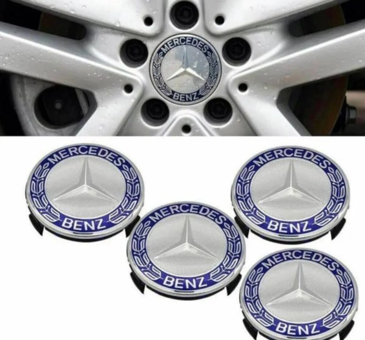 4 x Centre Caps for Mercedes 75mm NEW