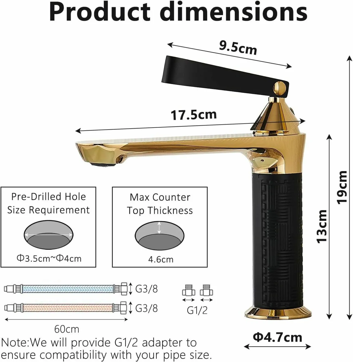 Bathroom Tap – Single Lever Basin Mixer with - Image 2