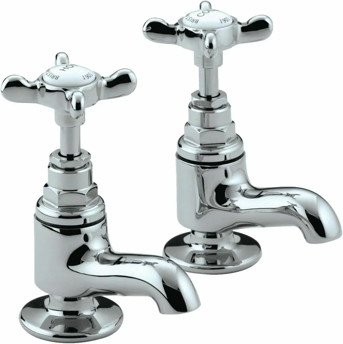 N VAN C CD Vanity Basin Pillar Taps - Chrome