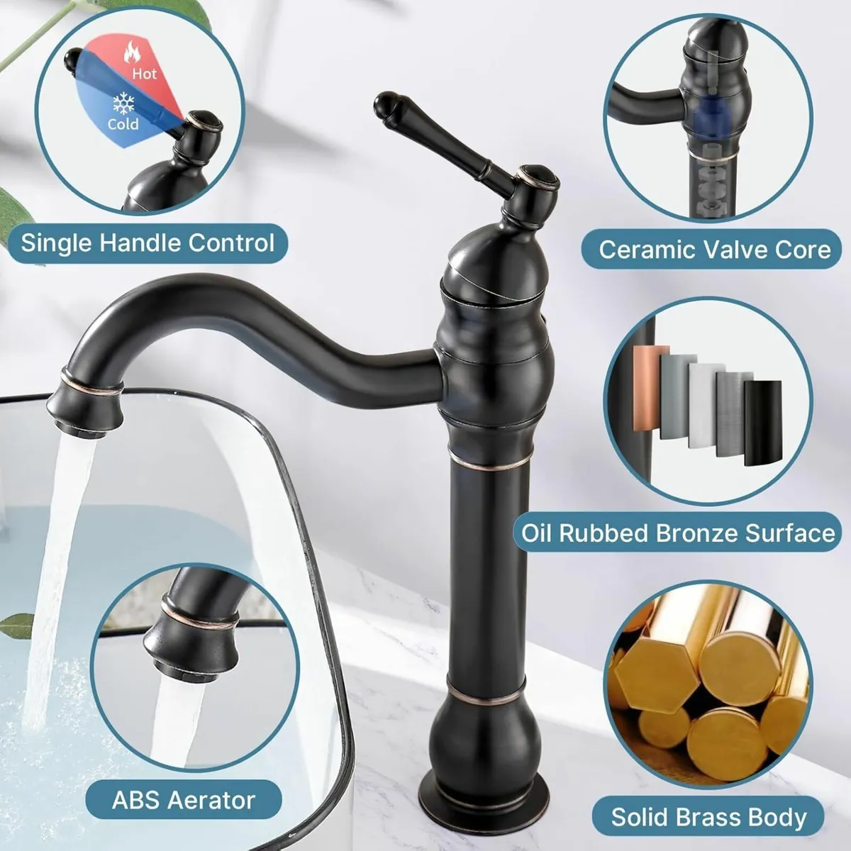 Bathroom Sink Taps 360degrees Rotable Basin Mixer - Image 3