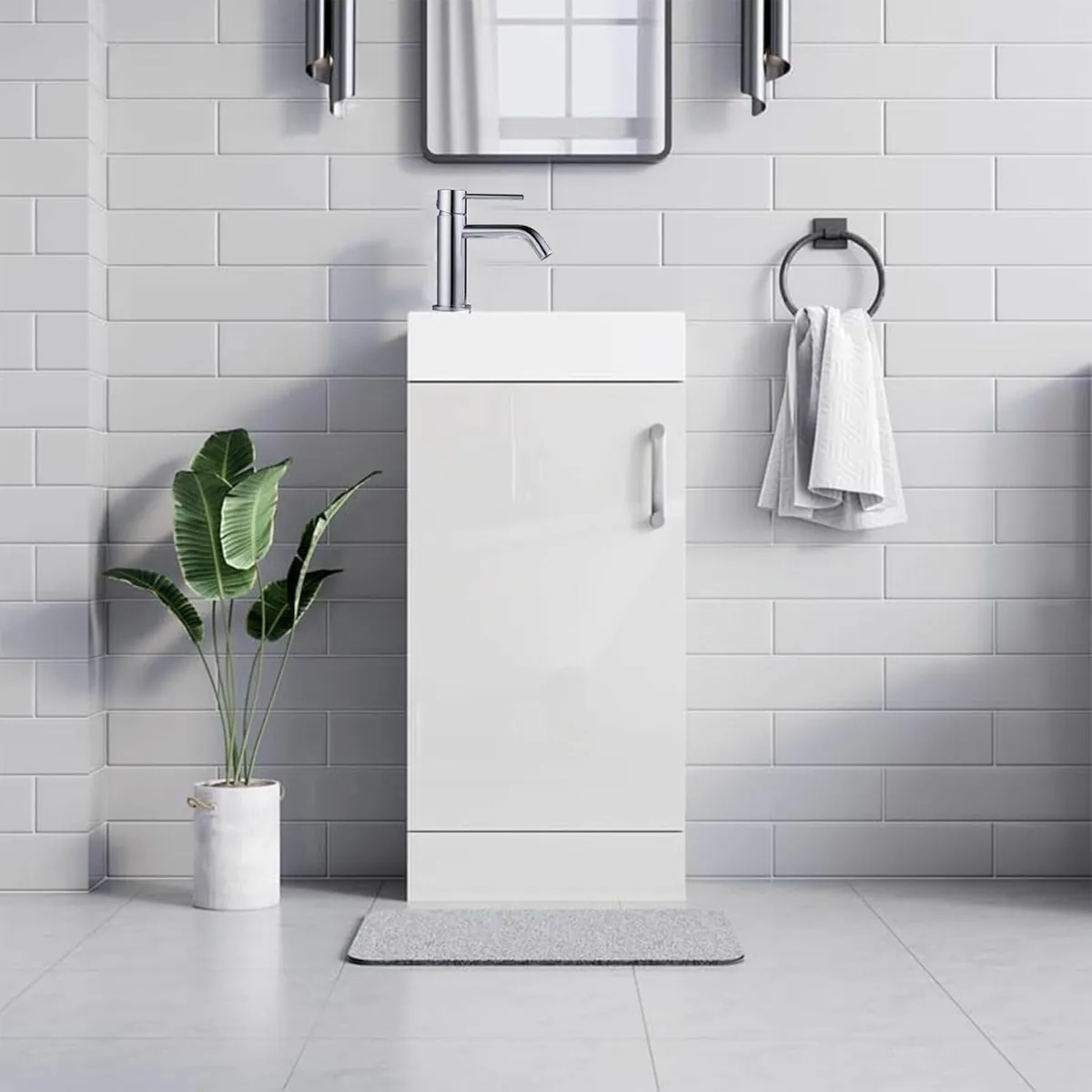 Modern Chrome Bathroom Sink Taps Slim Single - Image 2