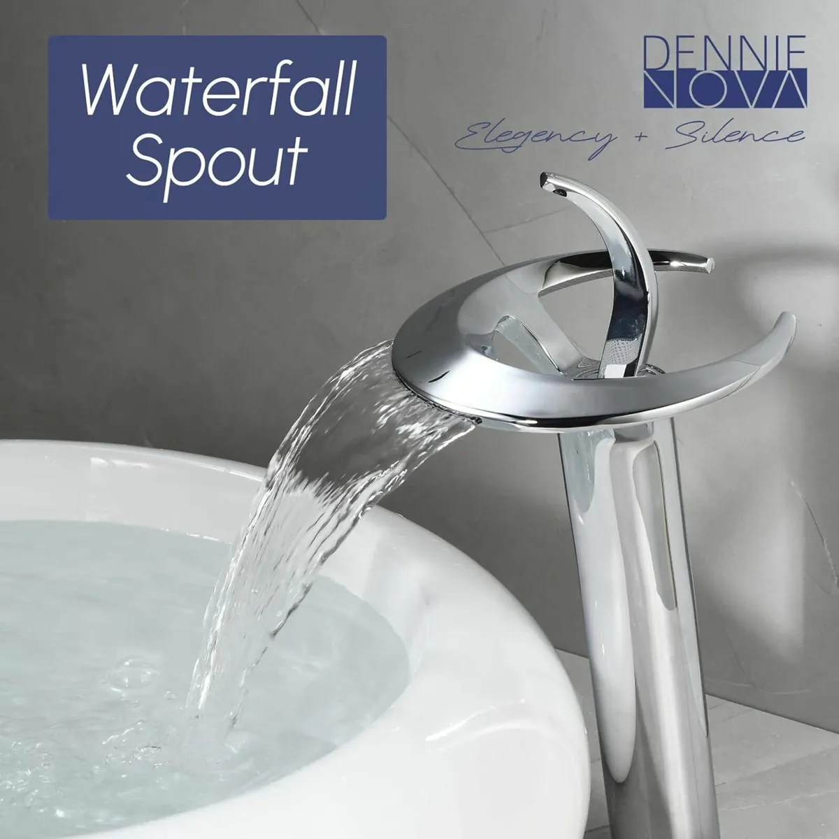 Tall Waterfall Bathroom Taps High Basin Tap - Image 2