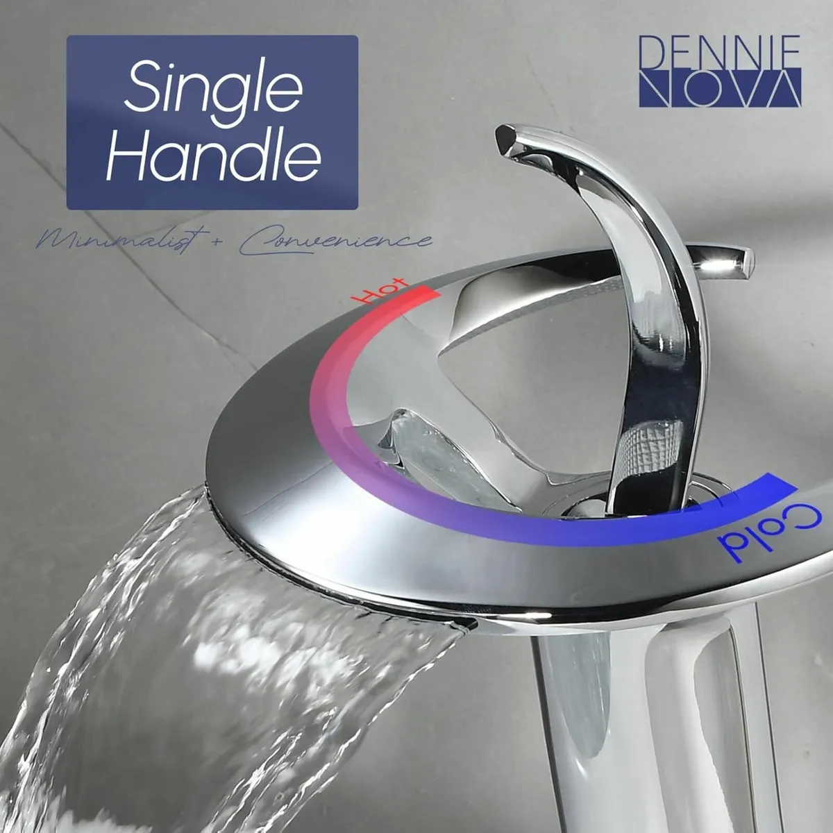 Tall Waterfall Bathroom Taps High Basin Tap - Image 3