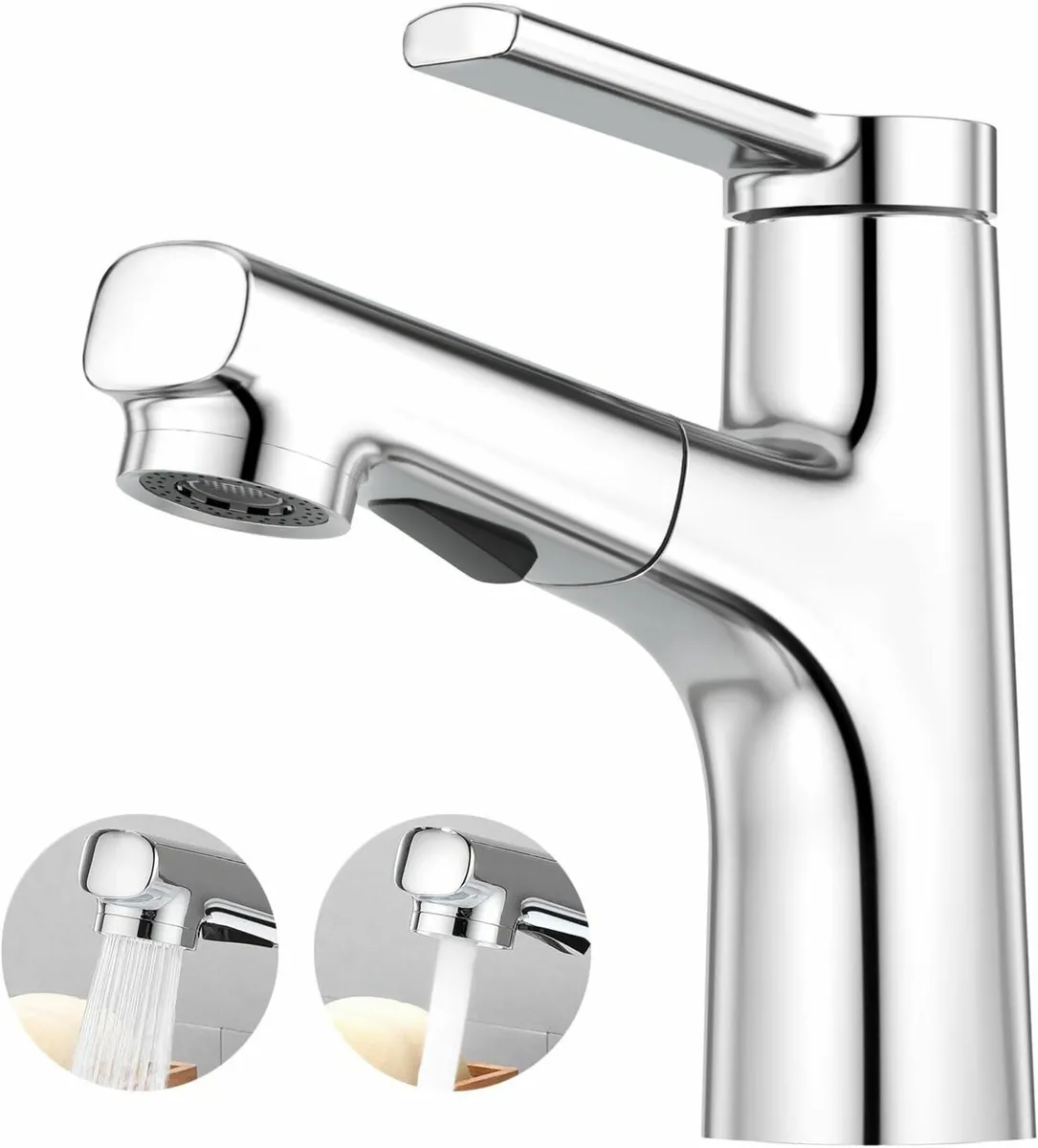 Pull Out Bathroom Mixer Basin Tap One Hole - Image 1