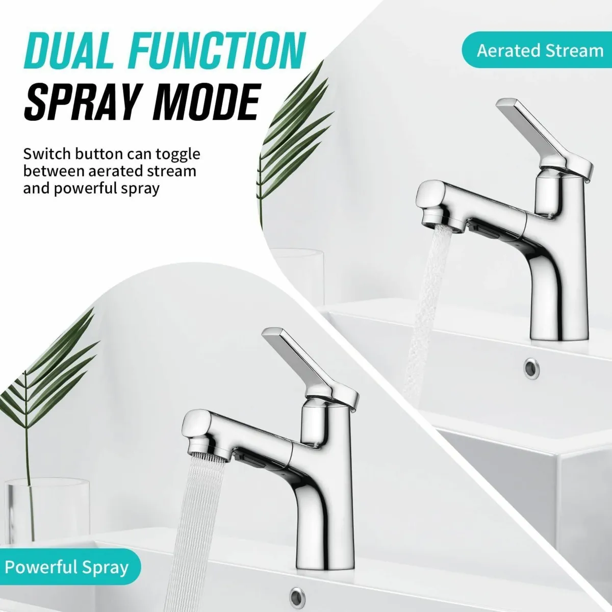 Pull Out Bathroom Mixer Basin Tap One Hole - Image 4
