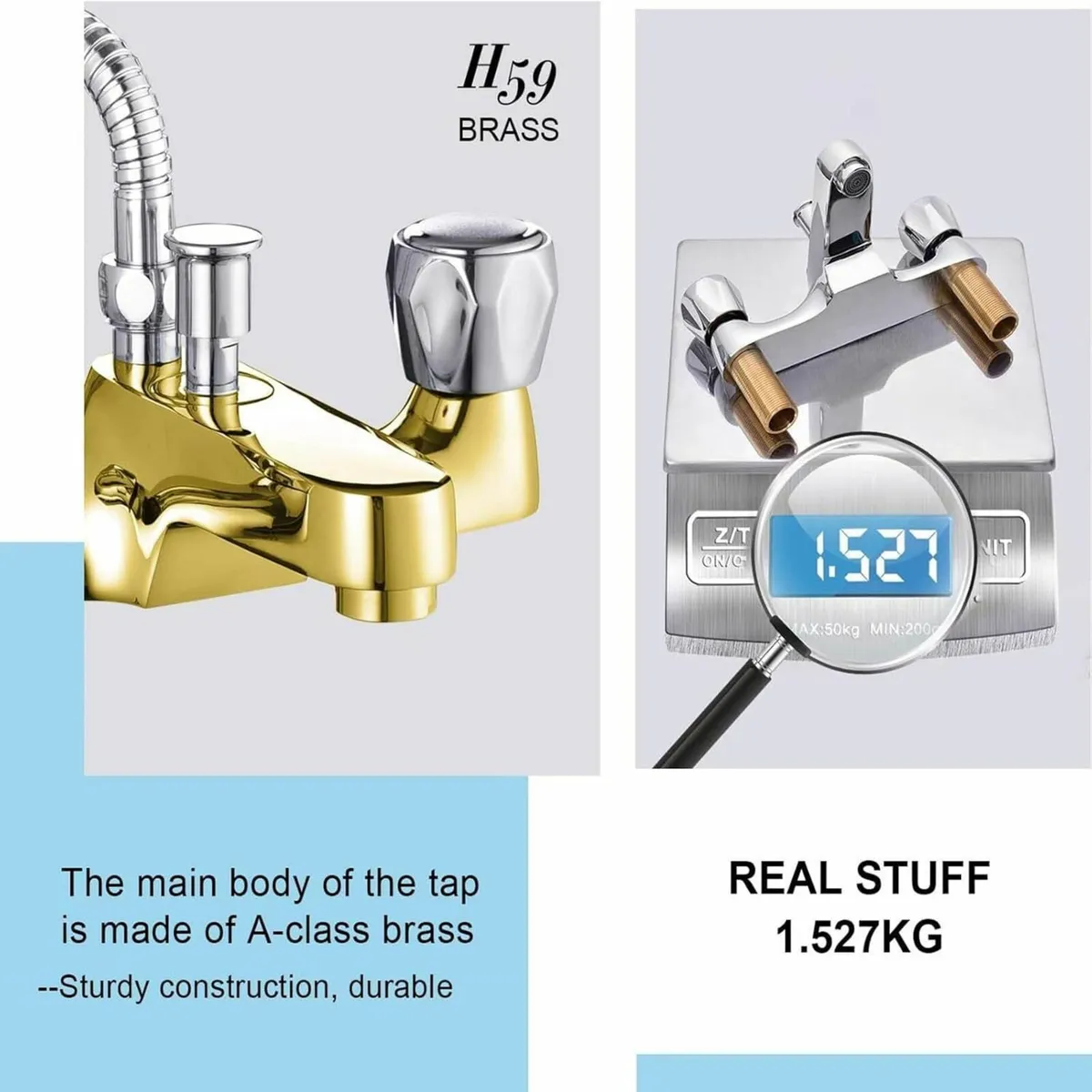 Bathroom Bath Taps with Shower Attachment Mixers - Image 4