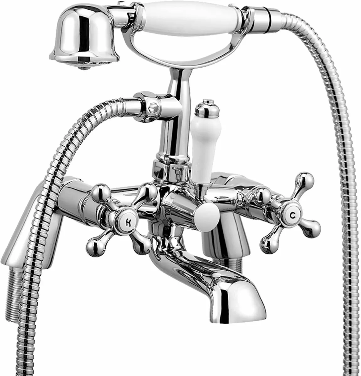 Bath Mixer Taps with Shower Attachment Victorian - Image 1