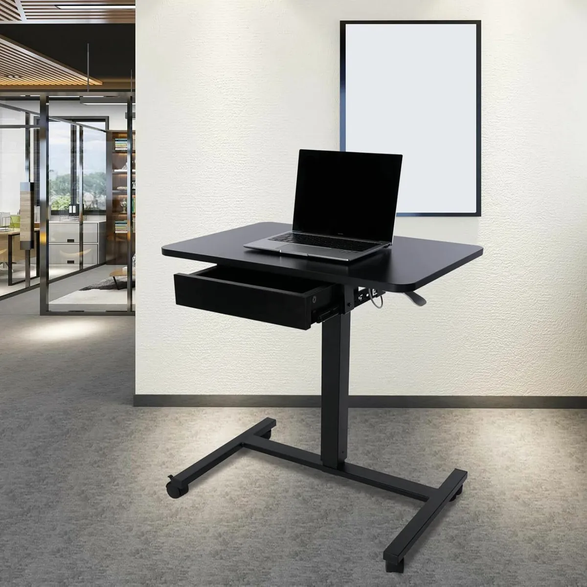 Mobile Laptop Standing Desk Height Adjustable - Image 2