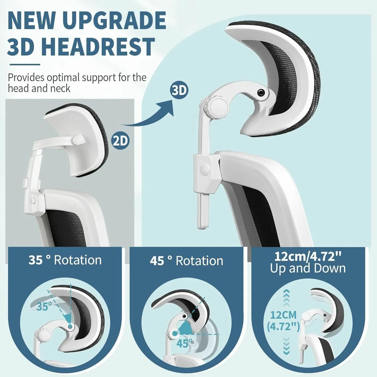 Ergonomic Office Chair Headrest Desk with - Image 4