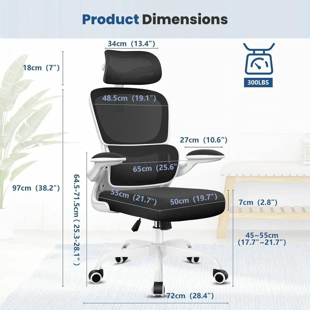 Ergonomic Office Chair Mesh Desk with Lumbar - Image 2