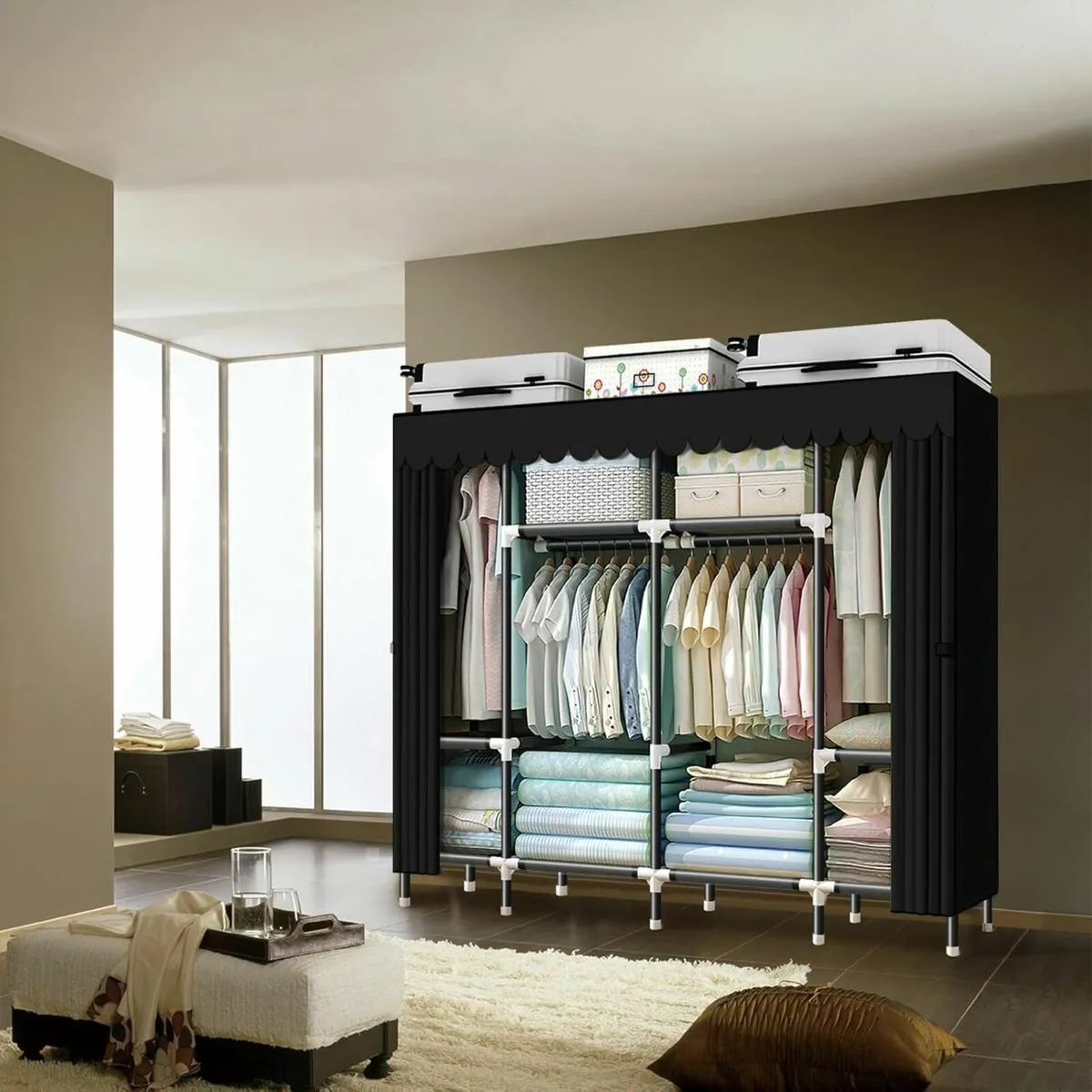 Portable Wardrobe Clothes Closet Storage Organizer - Image 4