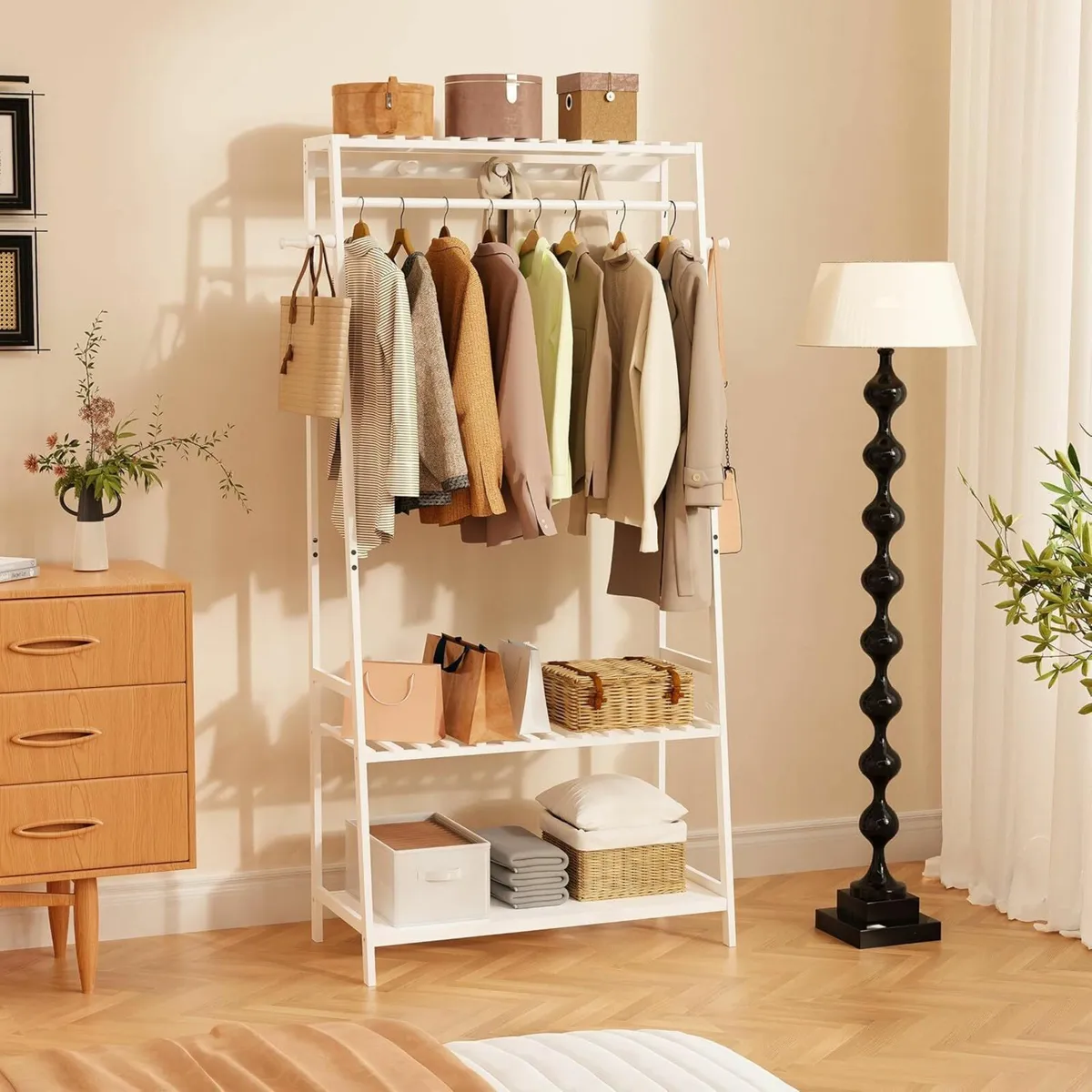 Bamboo Clothes Rail Rack: Free Standing Garment - Image 3