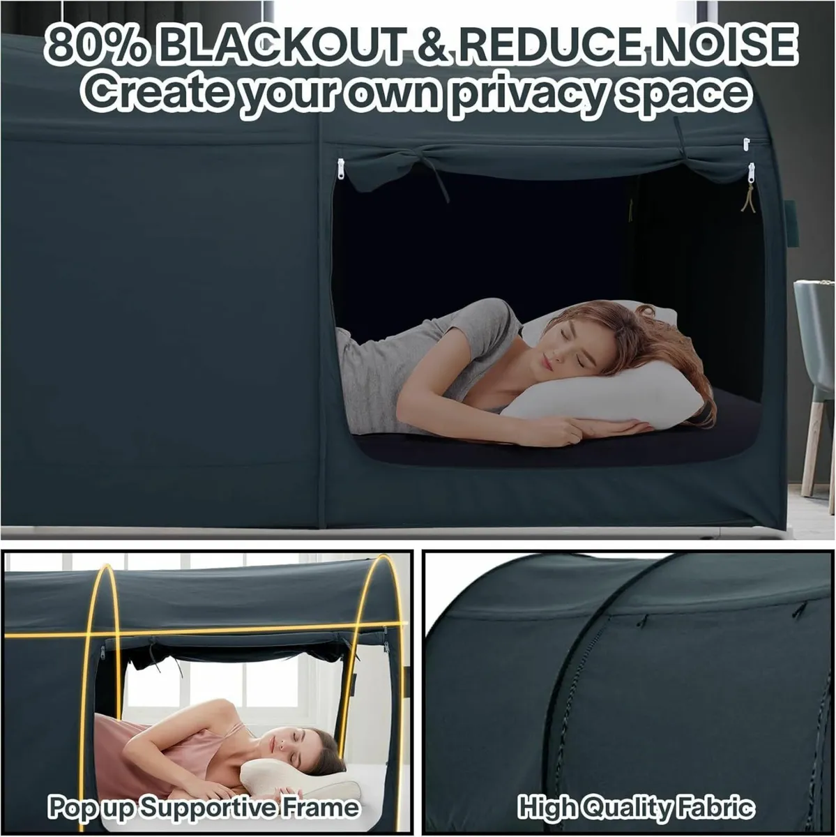 Bed Canopy Tent Privacy Space Double Size Frame - Image 3