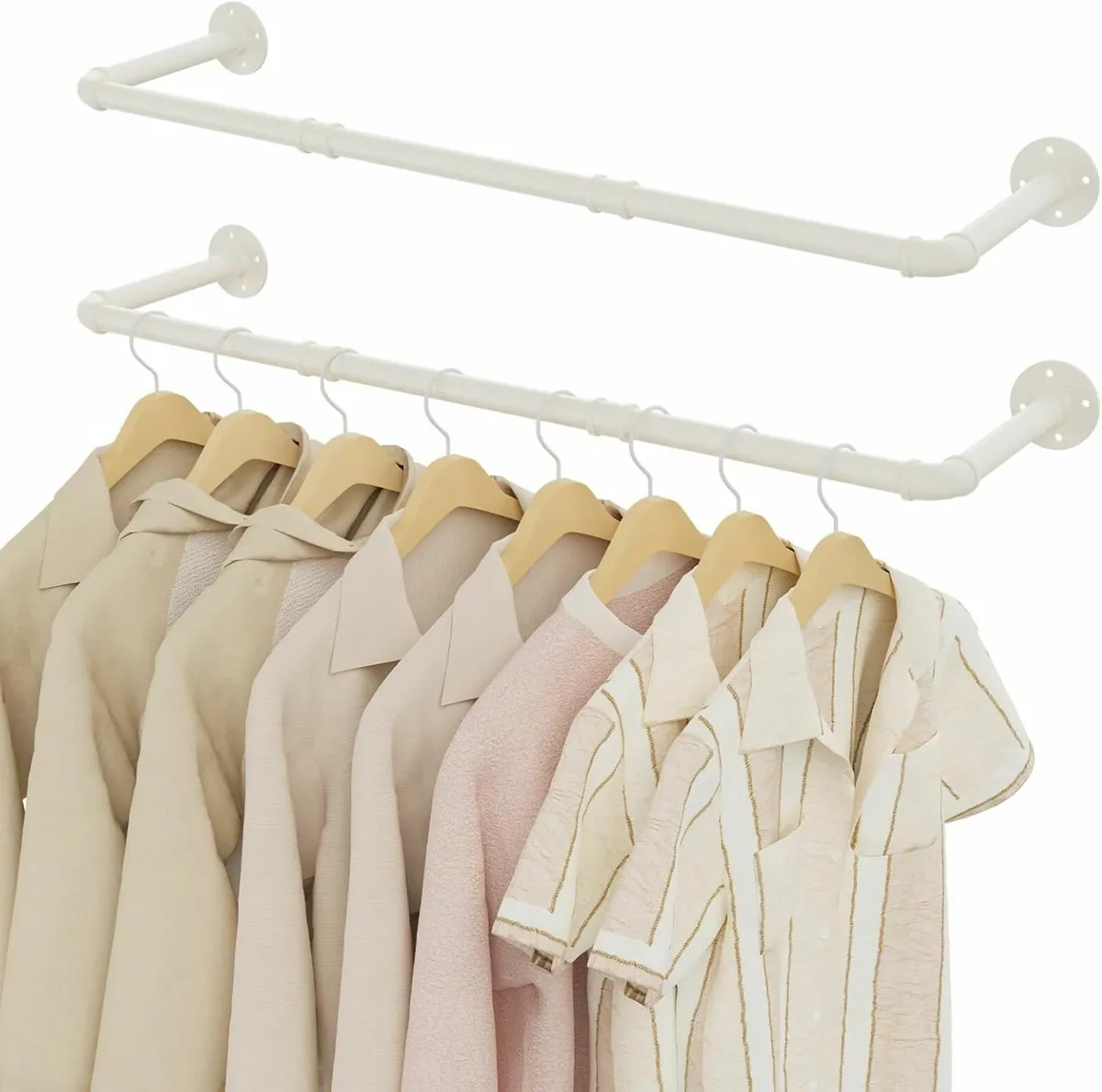 Industrial Pipe Clothes Rail 100cm Hanging Rails - Image 1