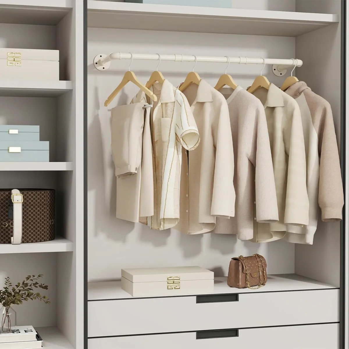 Industrial Pipe Clothes Rail 100cm Hanging Rails - Image 4