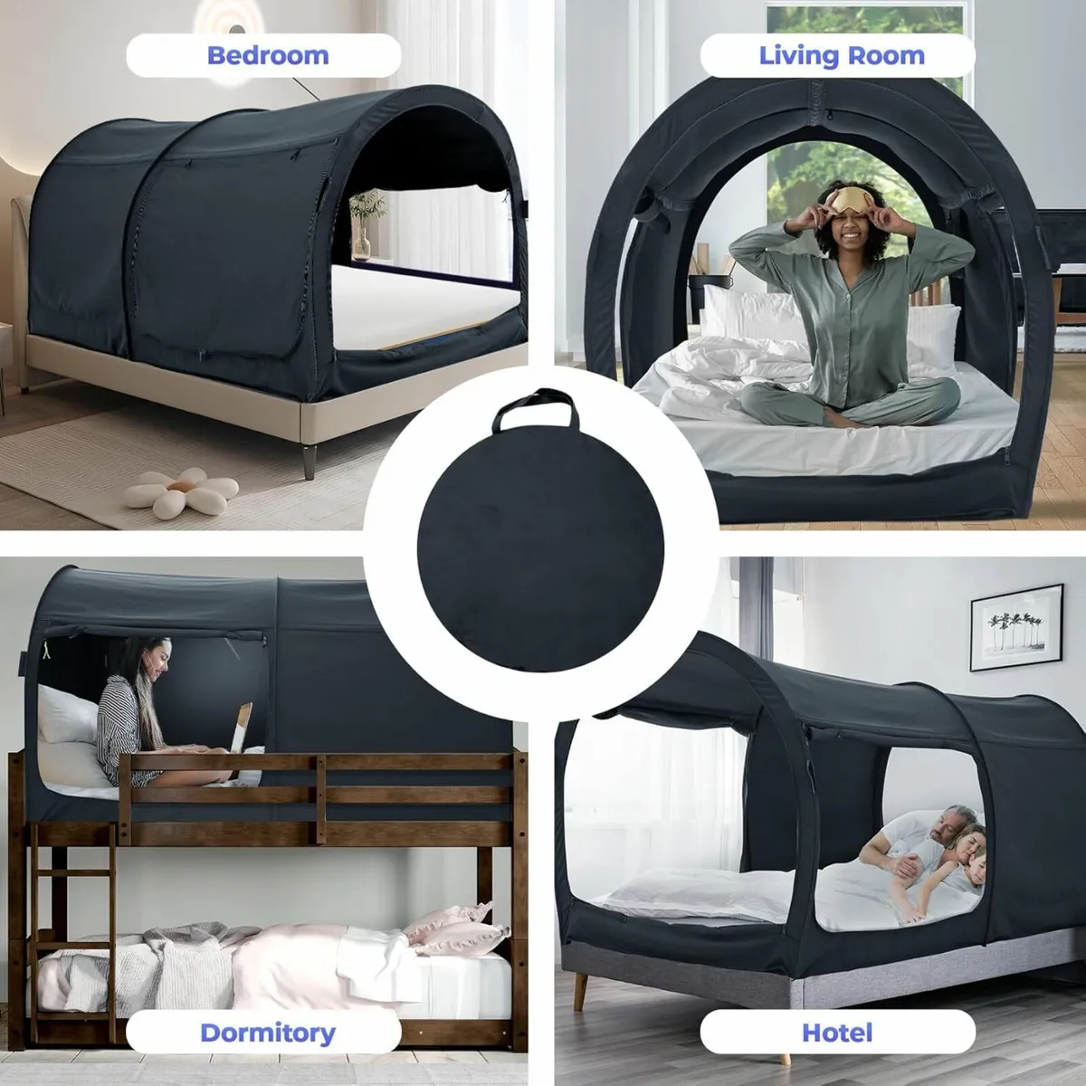 Bed Canopy Tent Privacy Space Double Size Frame - Image 4