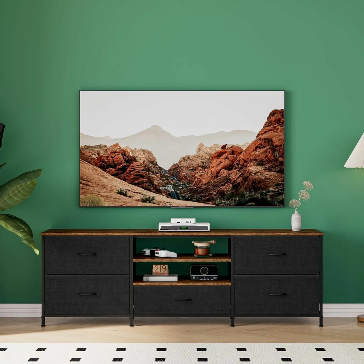 TV Stand Cabinet Unit Console Table with 5 - Image 2