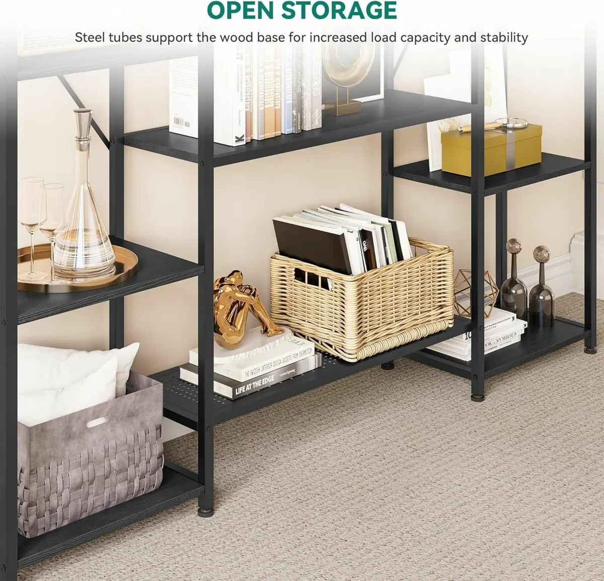 Bookcase Industrial Book shelf with 13 Shelves - Image 4