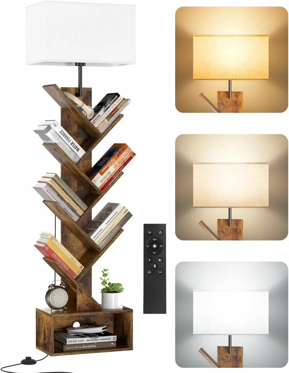 6 Tier Tree Bookshelf with Light Remote Small - Image 1