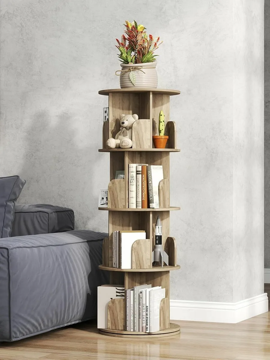 4-tier Rotating Bookshelf Round 360degrees - Image 1