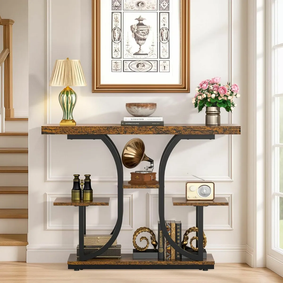 Console Table 42.5'' Hallway Behind Sofa with - Image 4