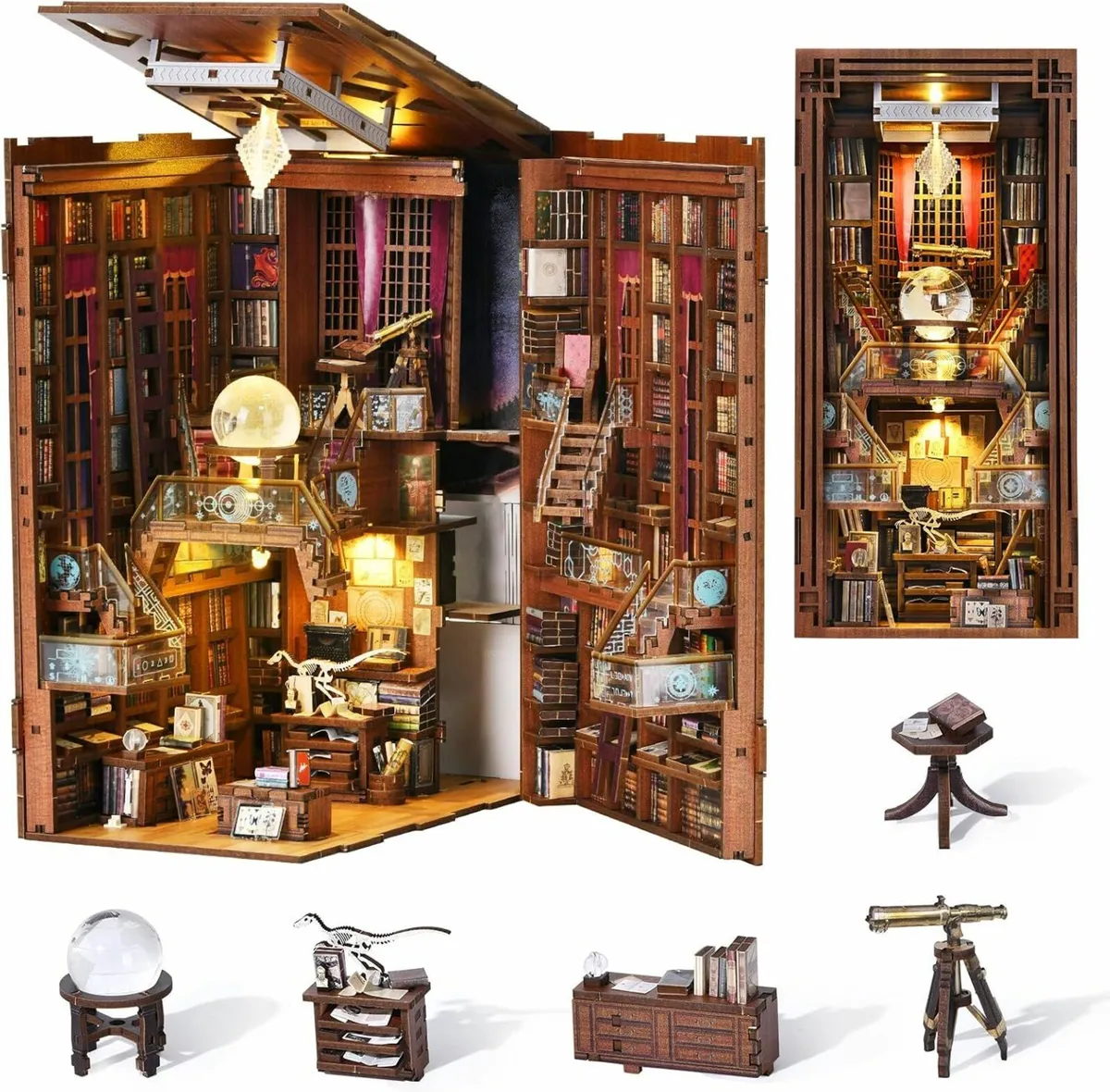 Book Nook Kit DIY Miniature Dollhouse Booknook 3D - Image 1