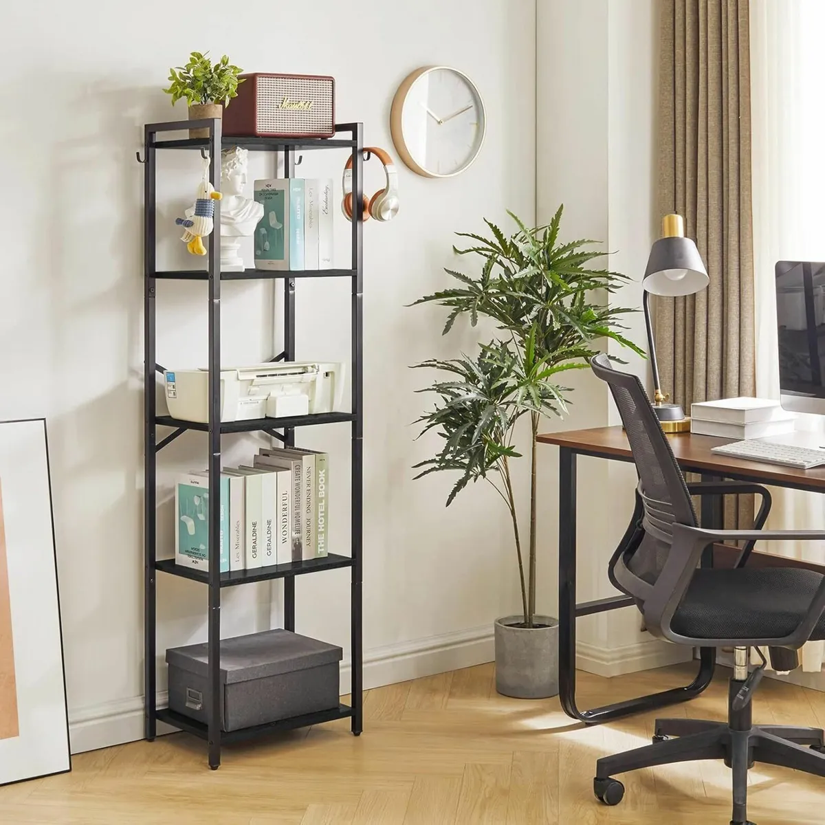 Bookshelf 5 Tier Storage Rack Plant with Steel - Image 1