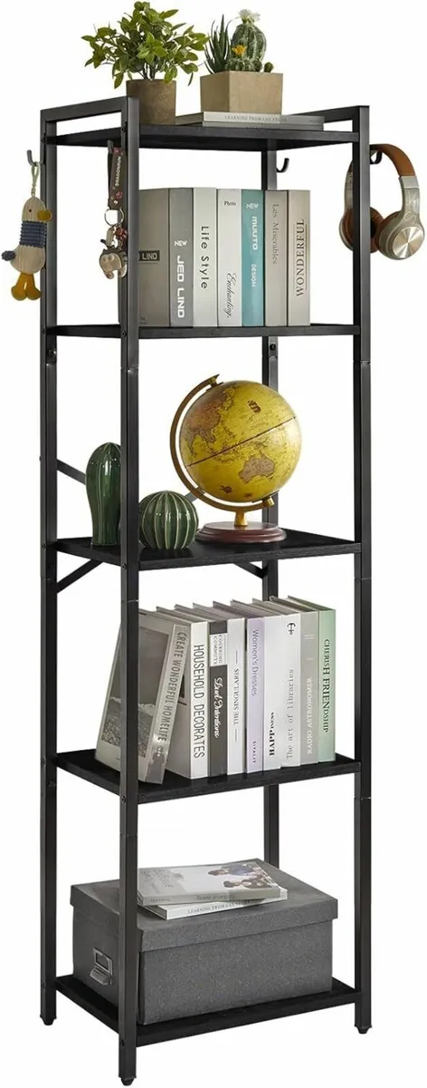 Bookshelf 5 Tier Storage Rack Plant with Steel - Image 3