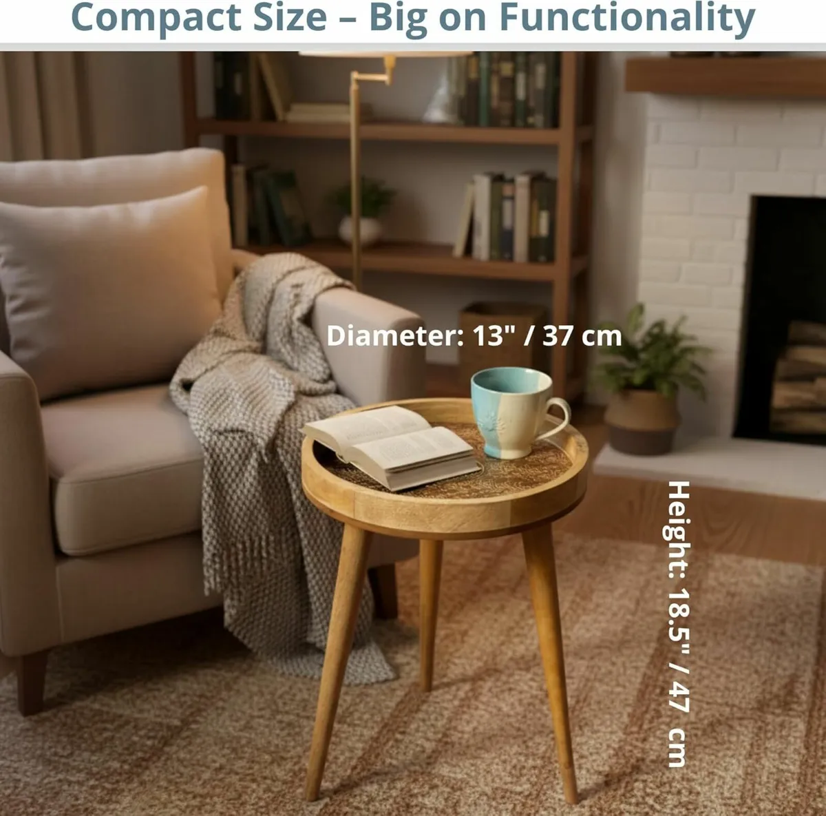 Mango Wood Side Table – Handmade 85% Artisan - Image 4