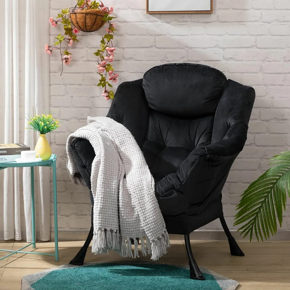 Armchair With Footstool for Living Room - Velvet - Image 4